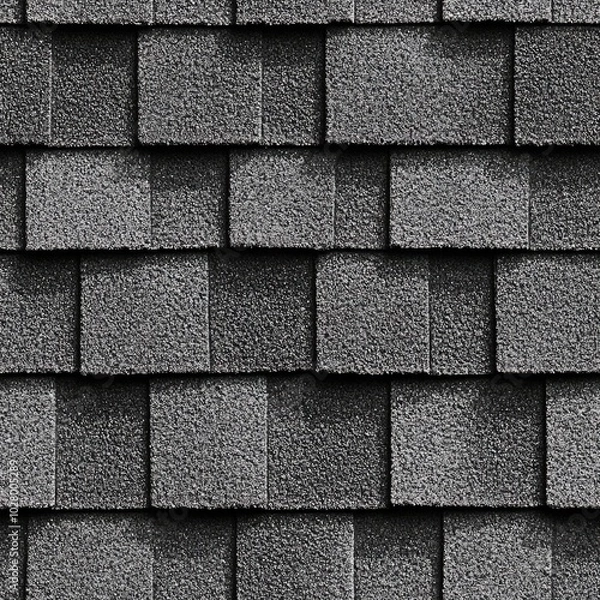 Fototapeta Photo of a seamless roof tile texture with gray concrete tiles