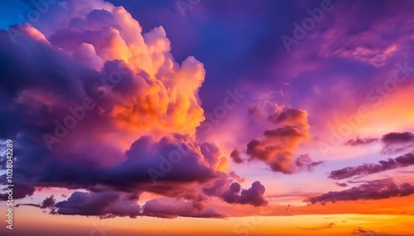 Obraz purple and orange clouds during sunset
