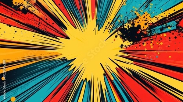 Fototapeta Dynamic explosion of vibrant colors in abstract artwork.