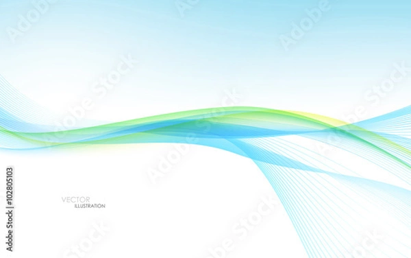 Fototapeta Abstract waves - data stream concept. Vector illustration