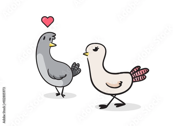 Obraz Cute Pigeon vector illustration
