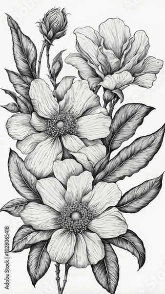 Obraz hand drawn flower