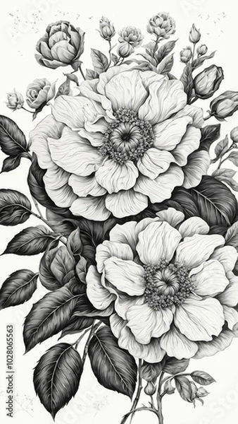 Obraz hand drawn flowers