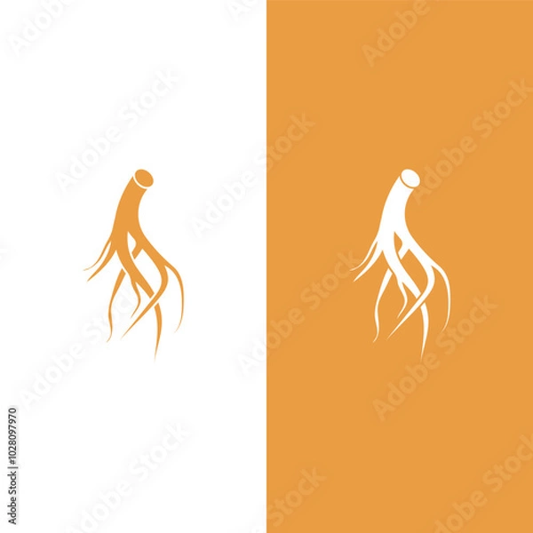Obraz Ginseng logo design template and symbol icon