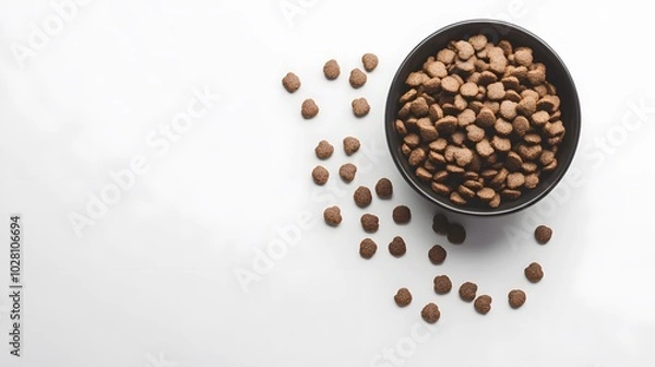 Fototapeta bowl full and overflowing with dry pet