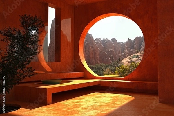 Fototapeta room with window and wall