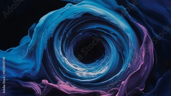 Fototapeta Abstract background with flowing blue and purple paint