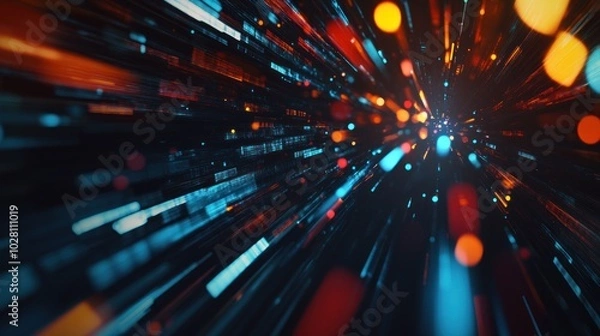 Fototapeta Abstract Digital Light Trails