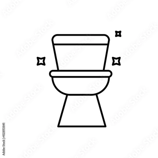 Fototapeta Shiny Toilet, bathroom line icon. simple flat black trendy style illustration for web and app..eps