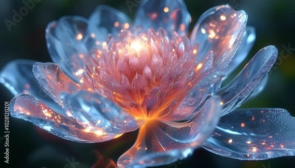 Fototapeta A luminous flower glows with vibrant colors