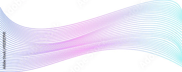 Fototapeta Wavy line mesh gradient pattern illustration decorative