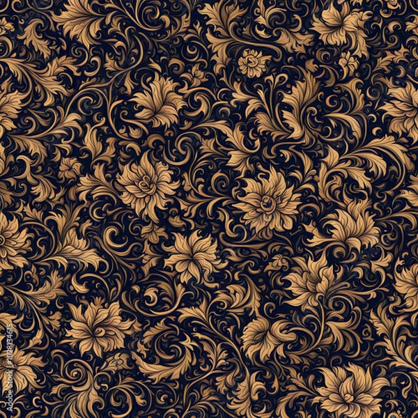 Fototapeta Seamless floral pattern background design