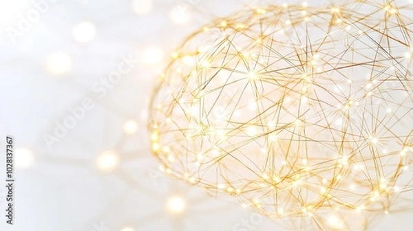 Obraz Close-up of human brain with intricate neural pathways, symbolizing cognitive biases and complex thought processes, ideal for educational or scientific presentations.