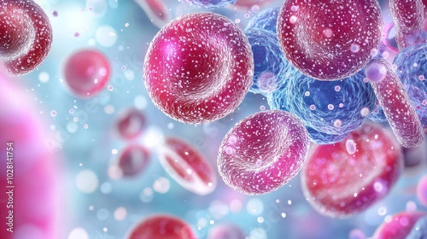 Fototapeta Microscopic View of Red Blood Cells