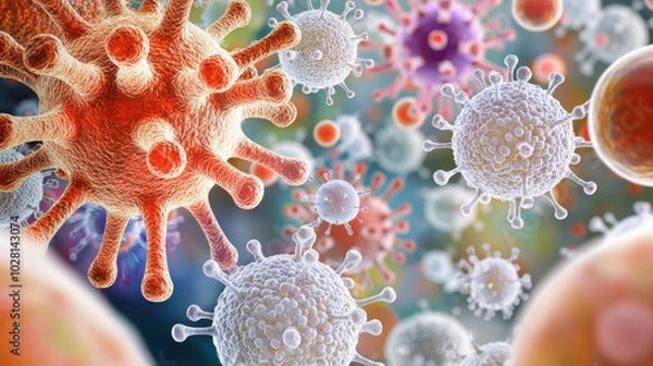 Fototapeta Microscopic View of Viruses