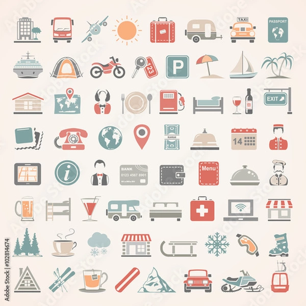 Obraz Flat Icons - Travel