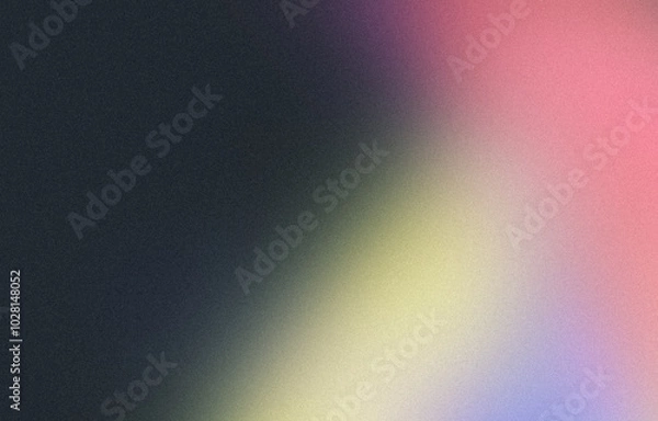 Fototapeta Dark grainy texture background, abstract pink purple yellow blue color gradient, glowing banner poster header cover backdrop design