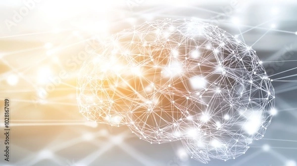Fototapeta Close-up of human brain with intricate neural pathways, symbolizing cognitive biases and complex thought processes, ideal for educational or scientific presentations.