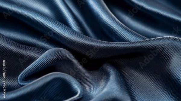 Fototapeta Close-up of Smooth Blue Fabric with Subtle Texture