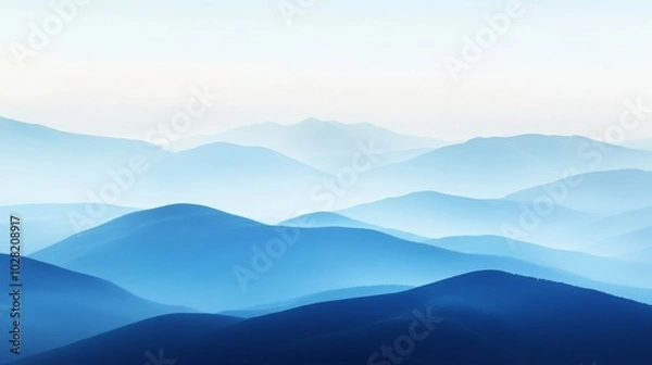 Obraz Blue Mountains Under a Haze of Mist