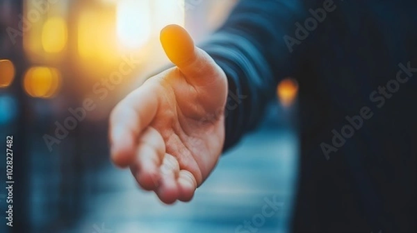 Fototapeta a person showing hand gratitude while being recognized for their leadership in addiction recovery efforts 