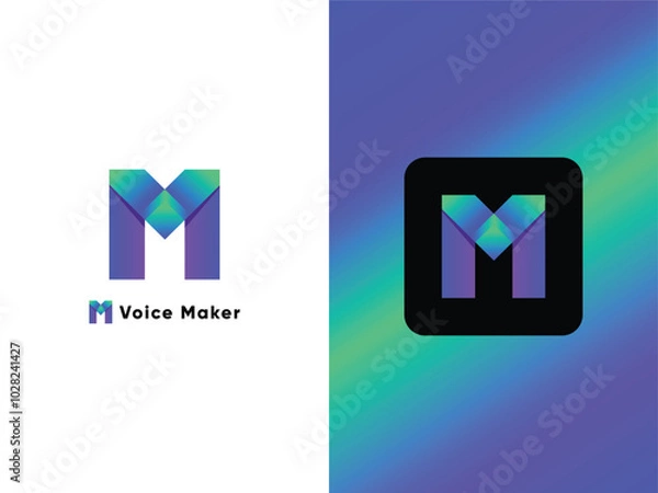 Obraz m letter Logo Design Template