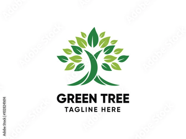 Obraz Tree Green Logo Design Monogram