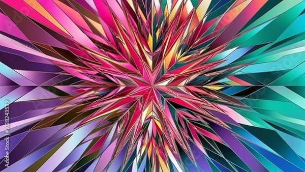 Fototapeta Abstract geometric pattern generative computational art illustration