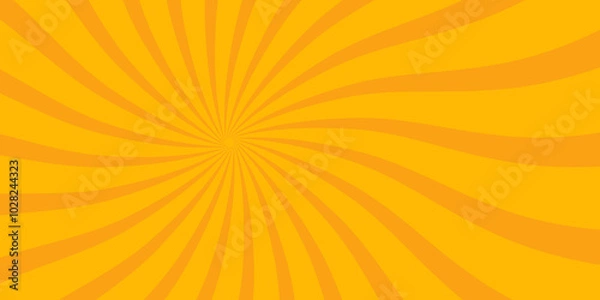 Fototapeta Seamless retro orange sunrise stripe sunburst texture design.