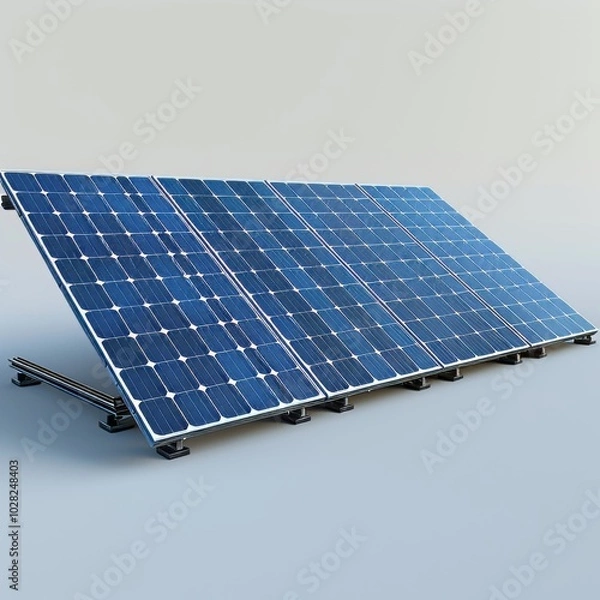 Fototapeta Realistic Solar Panel Model in 3D Visualization