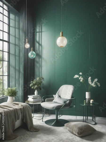 Fototapeta A rich emerald green background with subtle gradients, adding depth and texture for a luxurious, elegant effect
