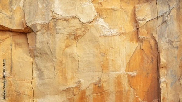 Fototapeta Close-up View of Cracked, Weathered Rock Face