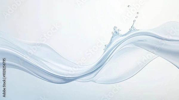 Fototapeta Abstract blue liquid flow with dynamic, smooth, and elegant three-dimensional rendering, showcasing a futuristic design with vibrant energy