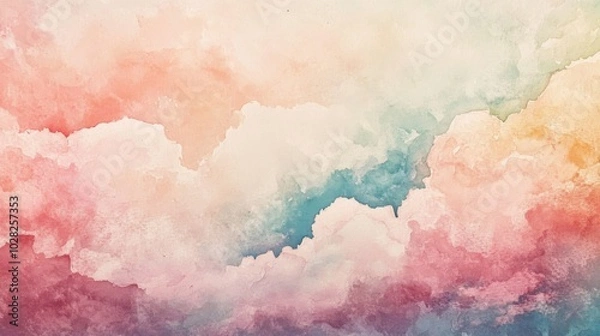 Obraz Abstract Watercolor Painting of Clouds in Pastel Colors