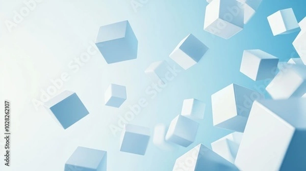 Fototapeta Abstract Floating Cubes