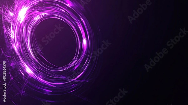 Obraz Abstract glowing neon ring on a black background