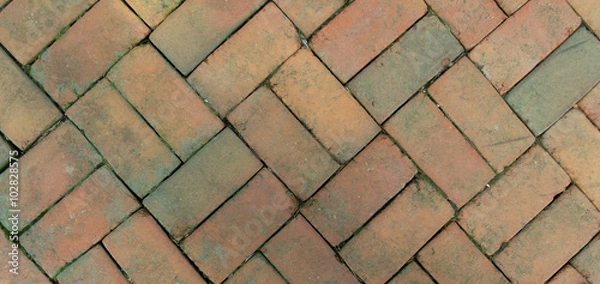 Fototapeta Old Bricks laid in a pattern