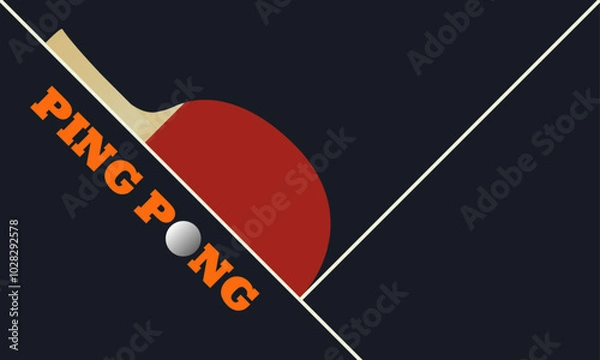 Obraz ping pong racket ball game tennis sport poster