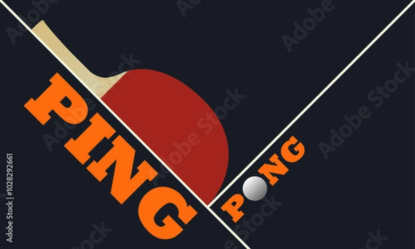 Obraz ping pong racket ball game tennis sport poster