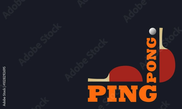 Fototapeta ping pong racket ball game tennis sport poster