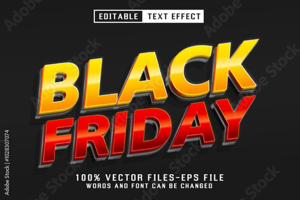 Fototapeta Black Friday 3d Text - Editable Text Effect