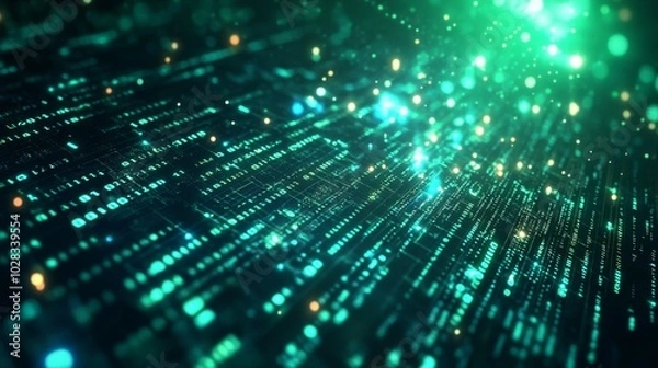 Obraz Futuristic Digital Binary Software Programming Code Background