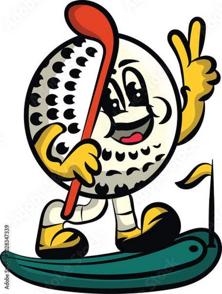 Obraz happy golf playing with golf ball 