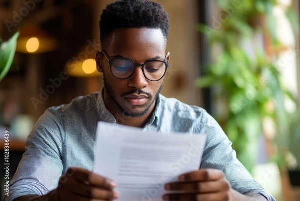 Obraz Man Reading Debt Collection Letter, Generative AI