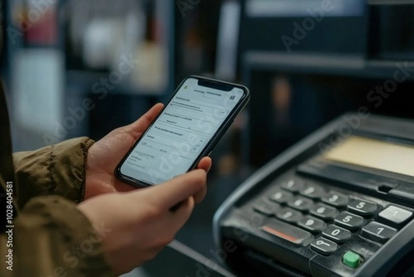 Obraz Remote Check Deposit Using Mobile Remote, Generative AI