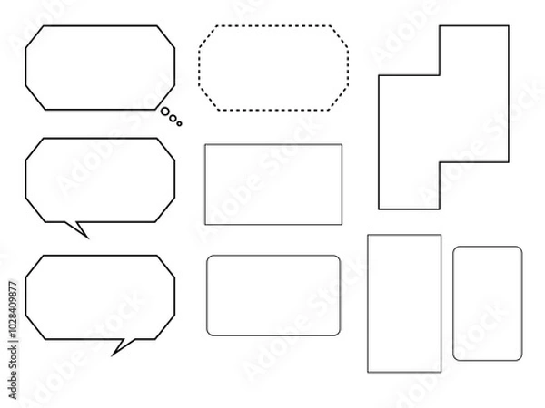 Fototapeta 吹き出し　フレーム　角
