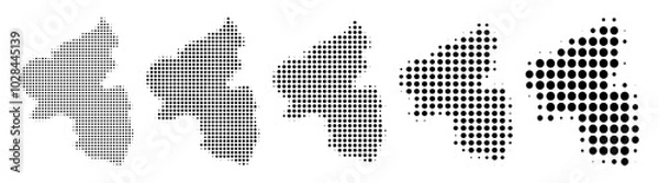 Fototapeta Rhineland-Palatinate Map halftone in different sizes