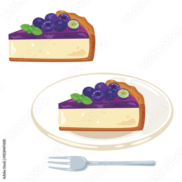 Fototapeta ブルーベリータルトセット