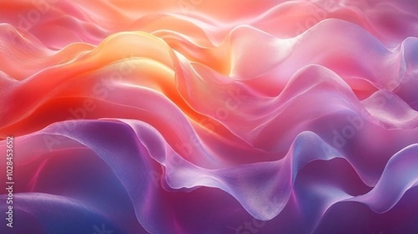 Fototapeta Abstract Shapes and Gradients in Vibrant Waves