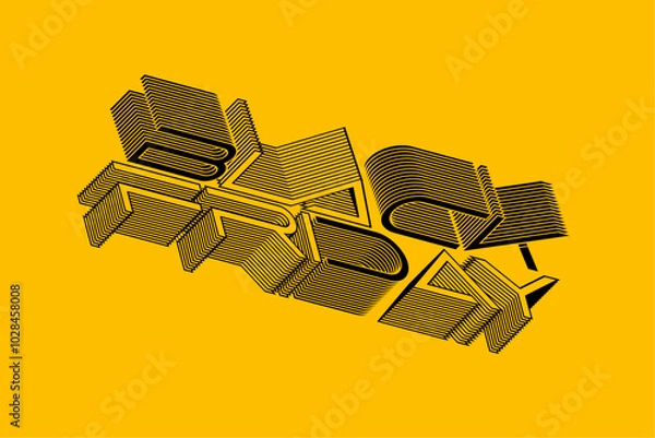 Fototapeta Black Friday prominently displayed on a vibrant yellow background, emphasizing the shopping event's excitement